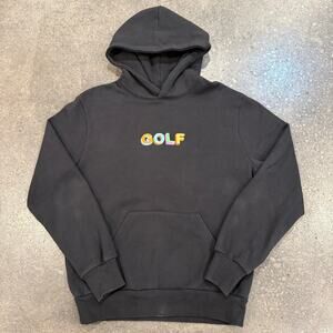 Golf Wang Logo Hoodie Black Embroidered Heavyweight Sweatshirt Men’s Size Small
